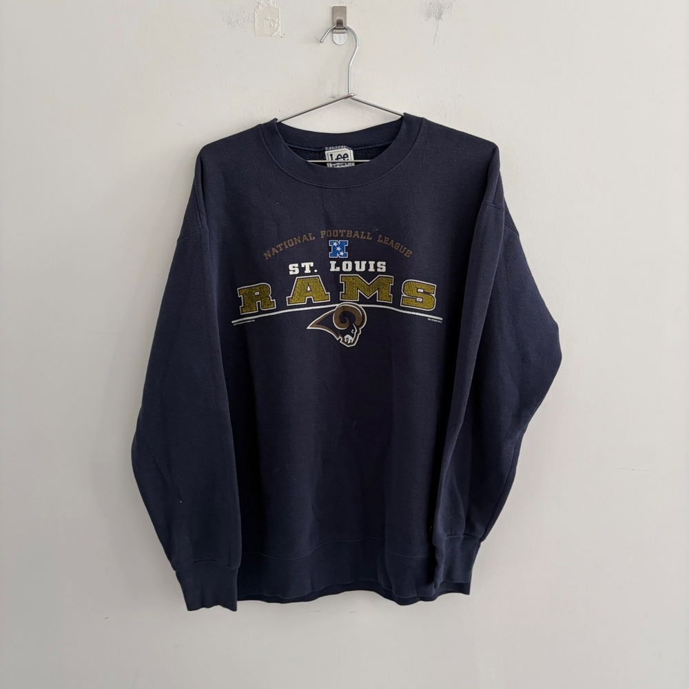 Vintage Lee Sport St Louis Rams Sweatshirt Navy Blue NFL 2001 Mens XL